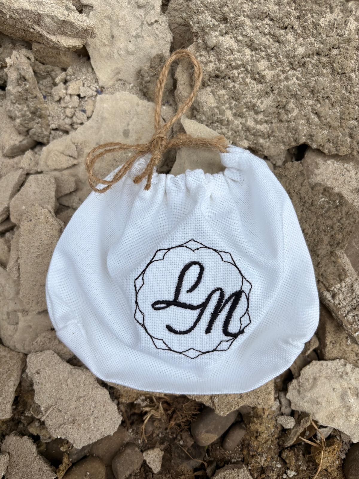 Mărturie de Nuntă – Săculeț Personalizat Brodat - imagine 2